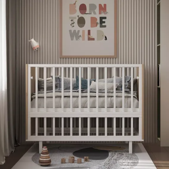 Детская кроватка на маятнике Incanto Cambridge Белый/дуб