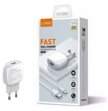 СЗУ 18W с кабелем micro 1USB-A QG A1306Q LDNIO