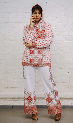 Комплект (худи и брюки) "Зооморфия", по мотивам заставки в рукописной книге, XII-XIII век