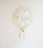 Шар (20''/51 см) Сфера 3D, Deco Bubble, Золотое конфетти, Прозрачный, 1 шт. в упак.