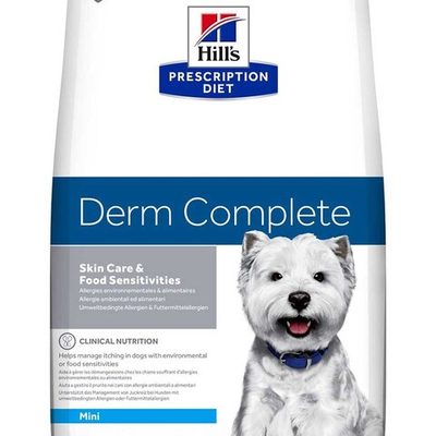 Hill's Canine Derm Complete Mini - диета для собак мелких пород с пищевой аллергией и заботой о здоровье кожи
