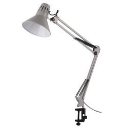 Настольный светильник ЭРА N-121-E27-40W-GY Е27 на струбцине серый | Настольные светильники под лампу