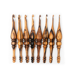 Набор деревянных вязальных крючков из древесины зебрано 8 штук (3-10 мм.) KN15