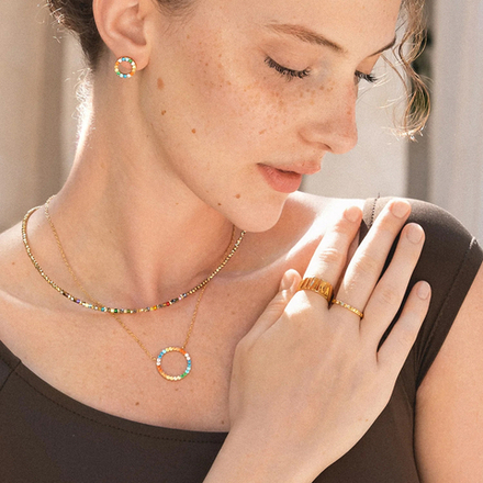 Серьги Coeur de Lion Multicolor Gold 2057/21-1516