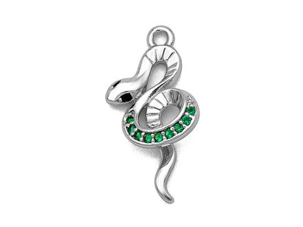 Подвеска "Змейка" 19мм, со стразами