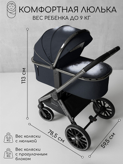 Детская коляска AmaroBaby Motus V2 2 в 1 серый