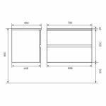 Тумба с раковиной Uperwood Barsa 70 см, раковина черная глянцевая, подвесная тумба черная/дуб сонома