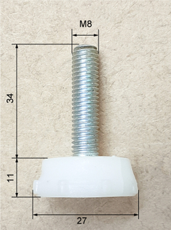Опора регулируемая винтовая М8 для напольных шкафов, витрин, столов