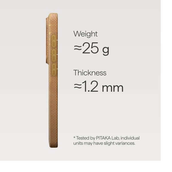 Чехол Pitaka Edge Case для Samsung S26+, Золотой блик | Golden Glint