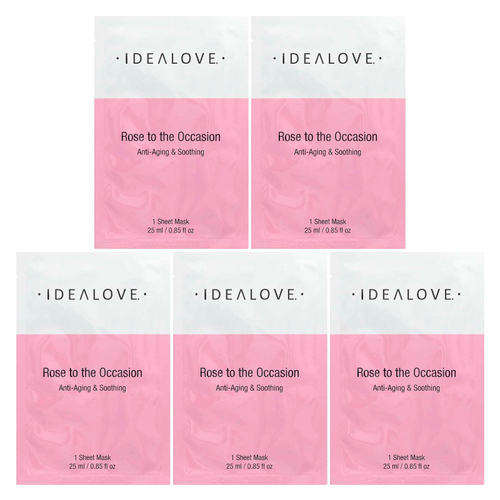 Idealove, Rose to the Occasion, 5 тканевых косметических масок, 25 мл (0,85 жидк. унции) каждая
