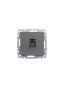 Розетка компьютерная СП RJ45 кат.5E BRITE РК10-БрС механизм сталь IEK BR-K10-1-K46