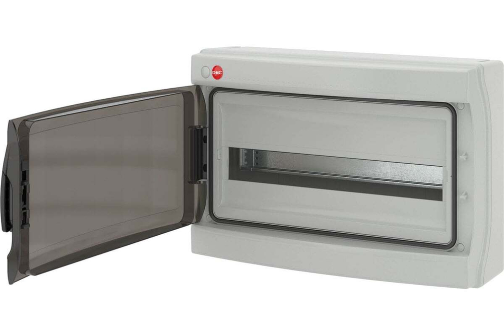 Щит распределительный настенный с дверцей 18 мод.,IP65, серый, с клеммным блоком 63А DKC