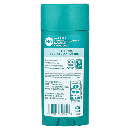 Tom's of Maine, дезодорант без алюминия, без запаха, 92 г (3,25 унции)
