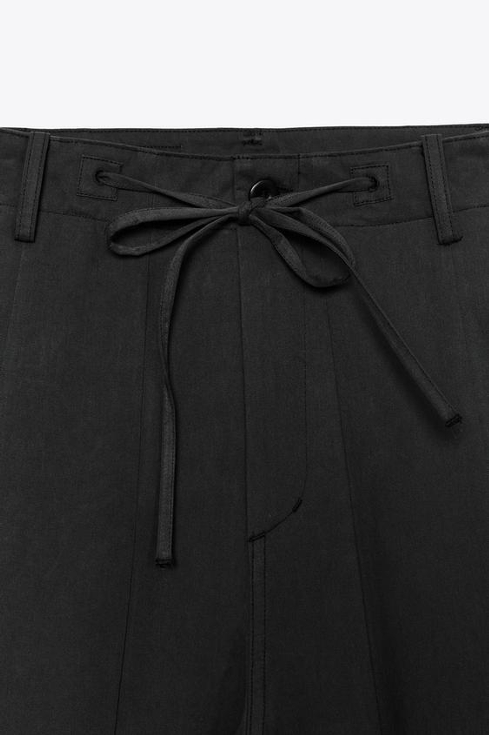 ZARA БРЮКИ-БАЛЛОНЫ КАРГО, ЧЕРНЫЙ