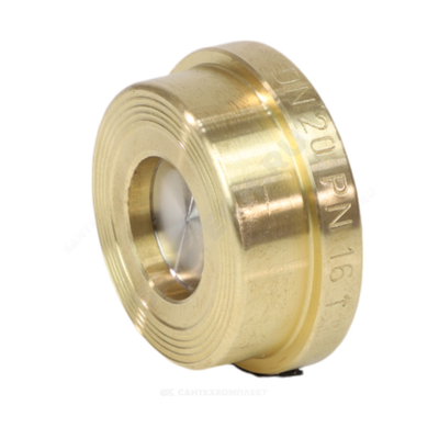 Клапан обратный латунь пружинный R60W Ду 32 Ру16 межфл диск нерж Giacomini R60WY003