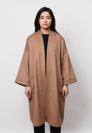 Шапан шерстяной удлиненный на запах CAMEL