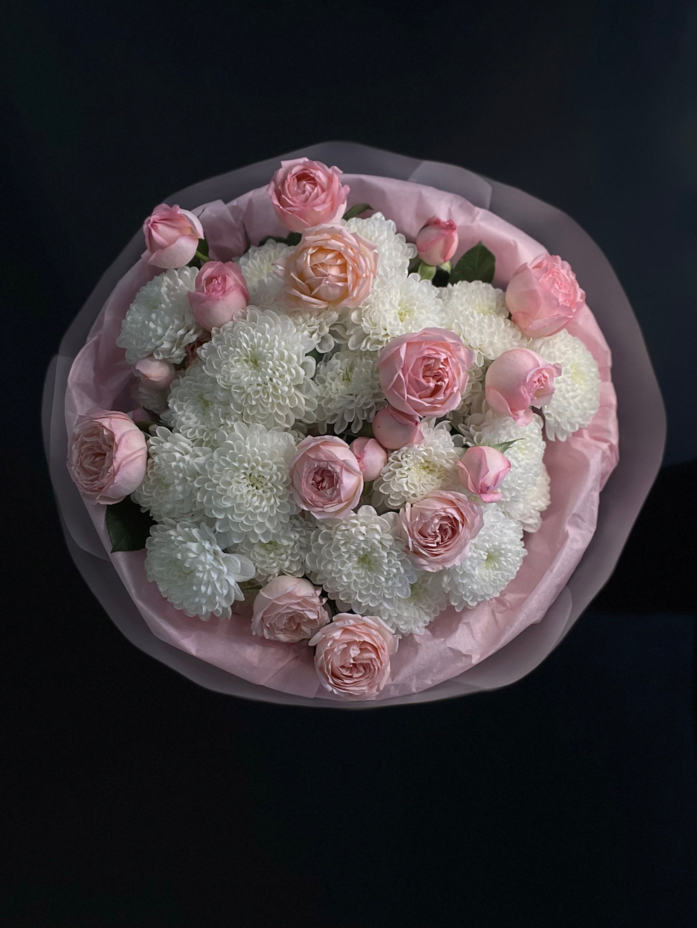 Букет Хризантема с Кустовой розой