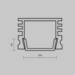 Рассеиватель для профиля Maytoni 16×12 (Чёрный, 2 м), ALM-005-B-DF-2M 642024