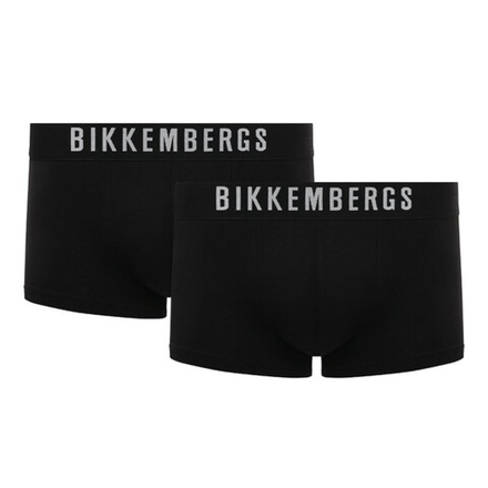 Мужские трусы хипсы черные набор 2 в 1 Bikkembergs ELEGANCE BKK1UTR10BI/2