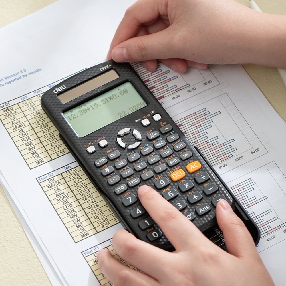 Калькулятор научный DELI "ED-991EX", 10+2 разряда, 552 функций, 171,9х83х17,5 мм, черный