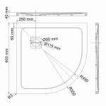 Душевой поддон WasserKRAFT Neime 19T01 90х90