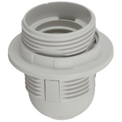 Патрон ЭРА Е27 с кольцом пластик, белый