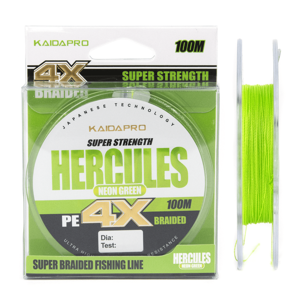 Плетенка Kaida Hercules PE4X Neon Green (100м)