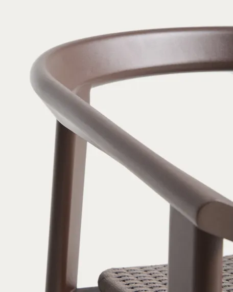 Уличный стул Erice из алюминия и шнура коричневого цвета