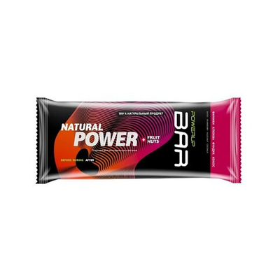 Энергетический батончик POWERUP® BAR, 50 г., FRUIT+NUTS финики, клюква, фундук, кокос