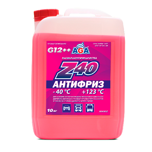 ОЖ Антифриз готовый AGA Z-40 G12++ красный (10кг)