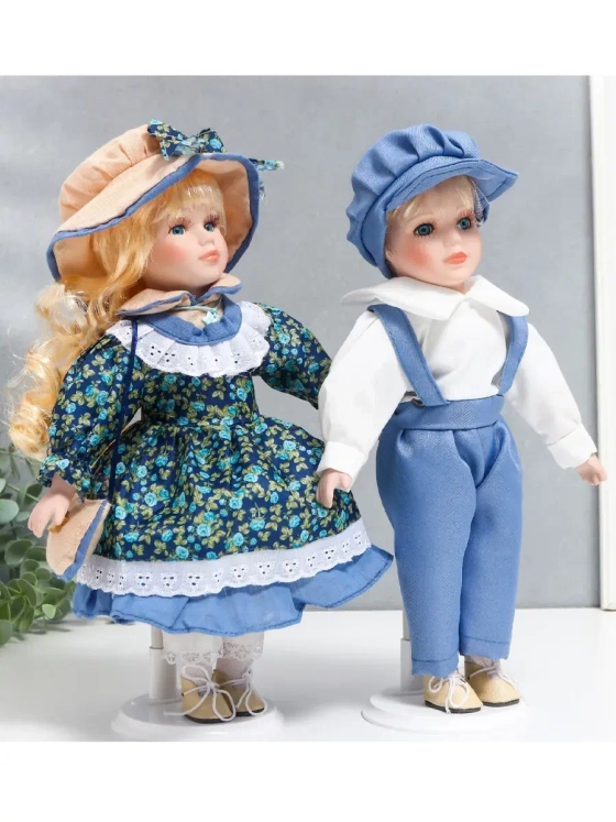 Набор кукол керамических фарфоровых Аня и Толя 30 см