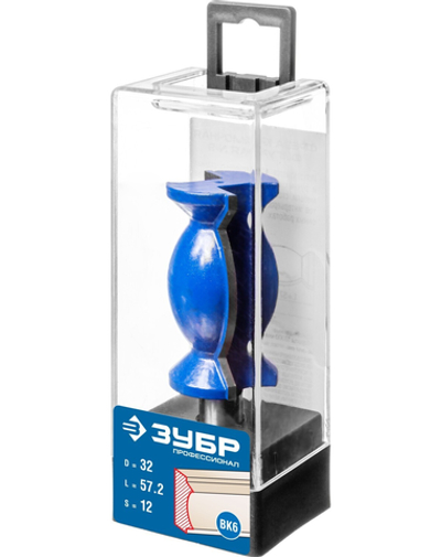 ЗУБР 32 x 57 мм, хвостовик 12 мм, фреза кромочная фигурная №9, Профессионал (28720-32)