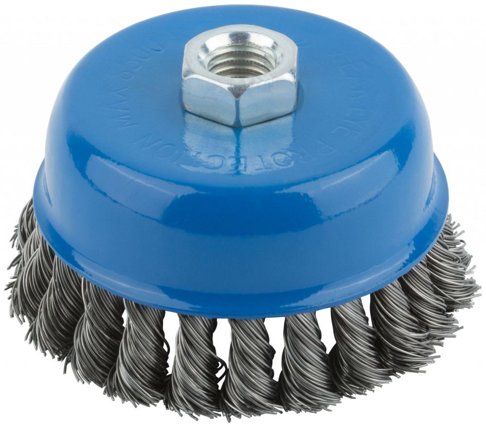 38953М Щетка крацовка, тип Чашка, гайка М14, стальная витая проволока 100мм MOS
