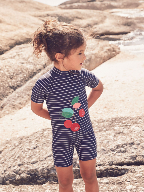 Купальник слитный на молнии для девочки Next E77-667, Темно-синий