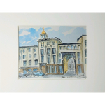 Картина акварельная авторская в паспарту 15х20 см на стену для интерьера "Управление церкви"