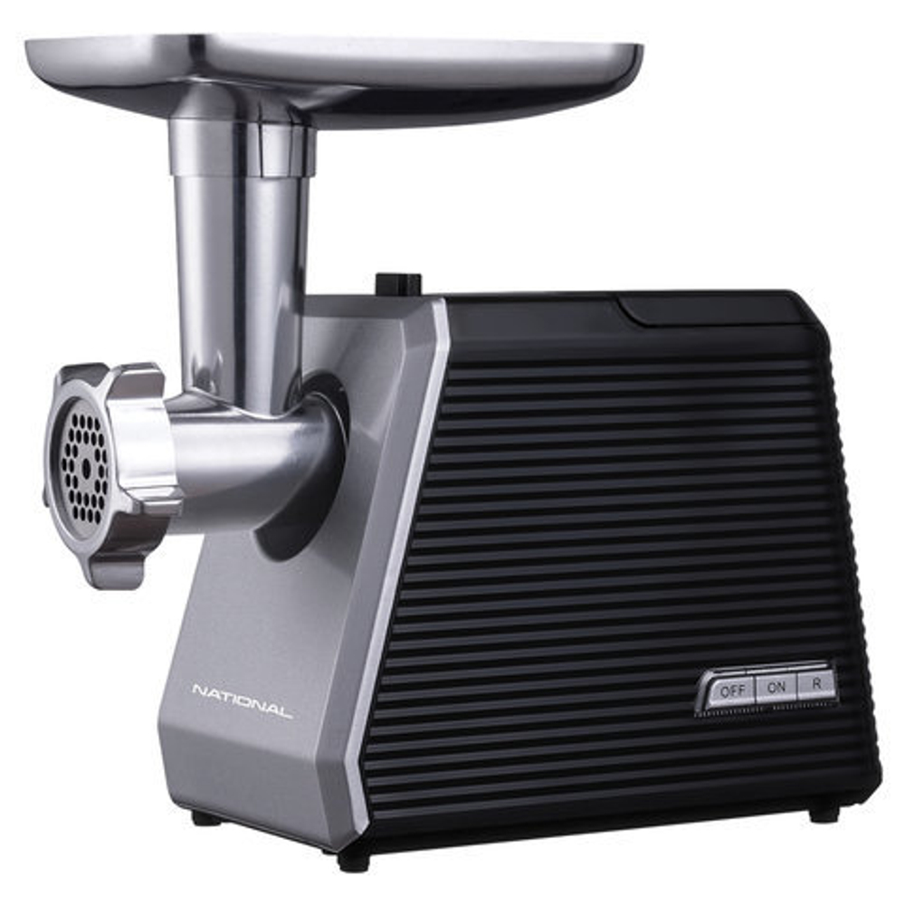 Мясорубка NATIONAL NK-MG042, 2500 Вт, производительность 2,7 кг/мин, 1 насадка, реверс, пластик, черная