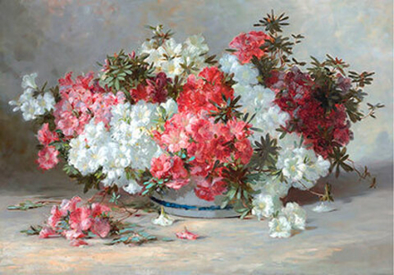 Основа с рисунком  для вышивания лентами "Азалии"