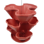 Каскад для цветов из 3х секций с поддоном цвет терракотовый