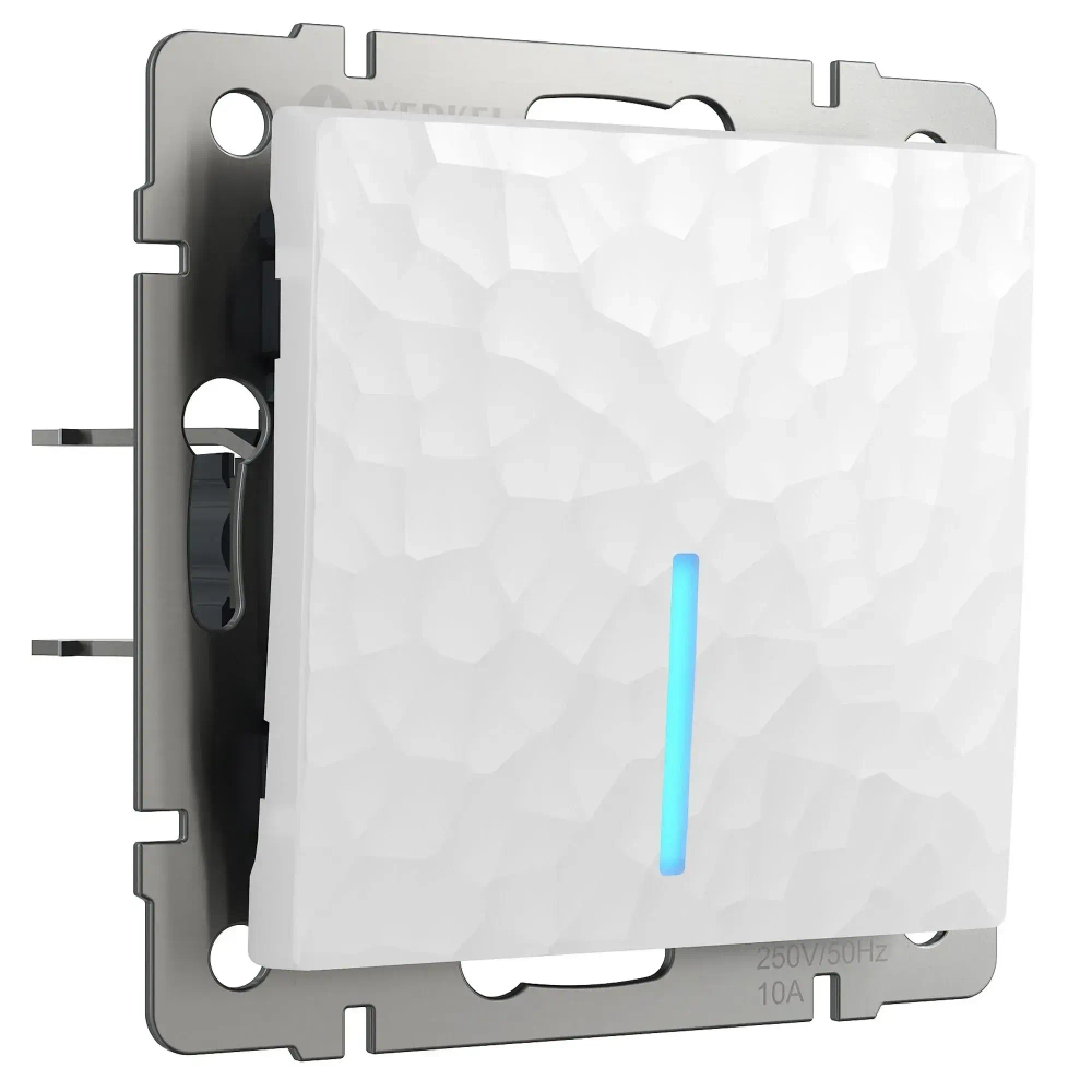 Выключатель одноклавишный с подсветкой Hammer (белый) W1210101