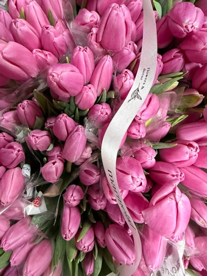 Тюльпаны классика - розовый цвет