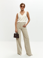 Атласный топ Лея в цвете айвори