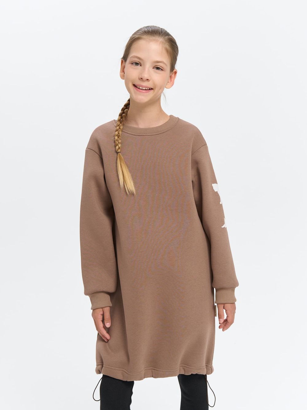 Платье-свитшот "Кокос" с принтом 7+