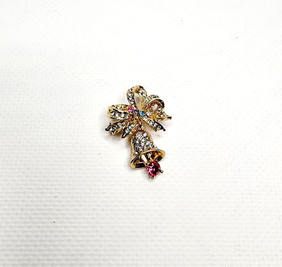 Брошка со стразами Колокольчик