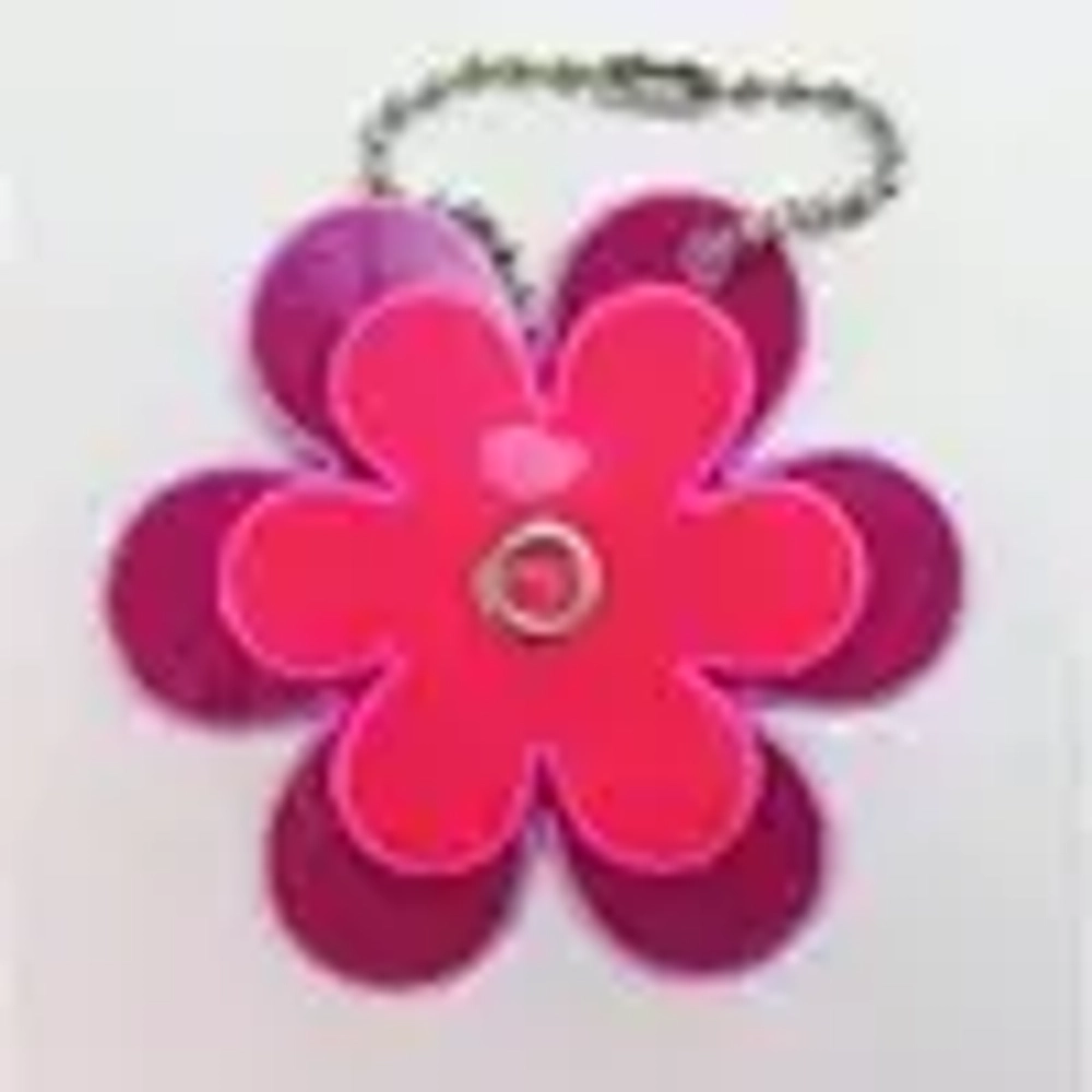 Светоотражатель подвеска Цветочек ПВХ розовый/розовый