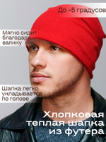 Шапка БАЙРОН 3 плотная, хлопковая с валиком