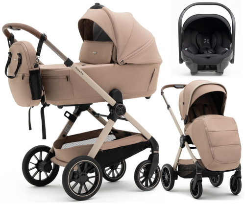 Коляска Agex Prima Pro 3 в 1 с автокреслом i-Team Black APP232 Beige (Бежевый)