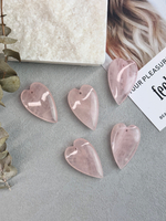 Подвеска сердце, розовый кварц 40*25 мм