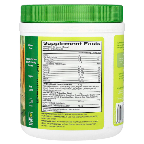 Amazing Grass, суперфуд, смесь зелени, 240 г (8,5 унции)