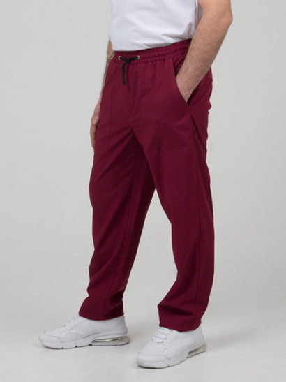 Брюки мужские повара кондитера "Вишня" , цвет бордовый