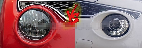 Передние фары Ниссан Жук 2010-2018 V1 type [Комплект Л+П; ходовые огни; биксеноновая линза; электрокорректор; ксенон в комплекте]